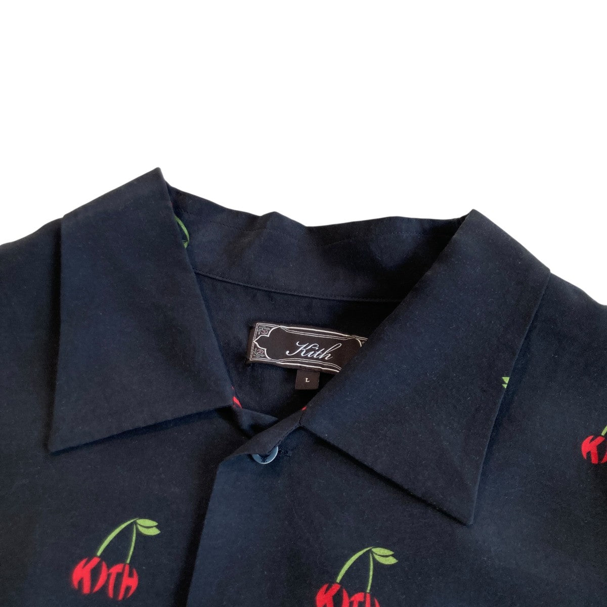 Printed Cherry Cupro Linen Beckham Buttondown半袖シャツkhm035086-001