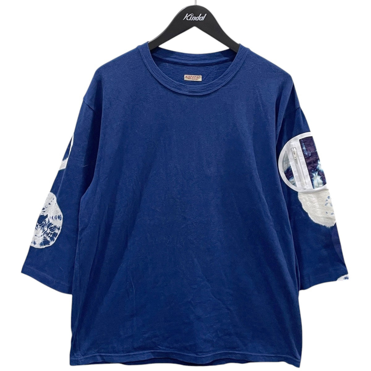 KAPITAL 18SS リメイクビッグシルエット七分袖Tシャツ IDG天竺 風呂敷リメイク HUGE-T K1810LC127 古着・中古-1枚目のアイテム画像
