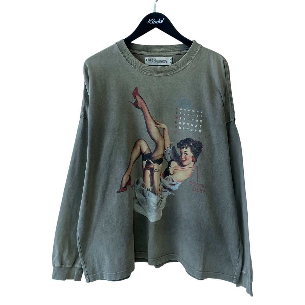 DAIRIKU 20AWPinup Girl LONG SLEEVE TEE長袖Tシャツ20AW C-5 古着・中古-1枚目のアイテム画像