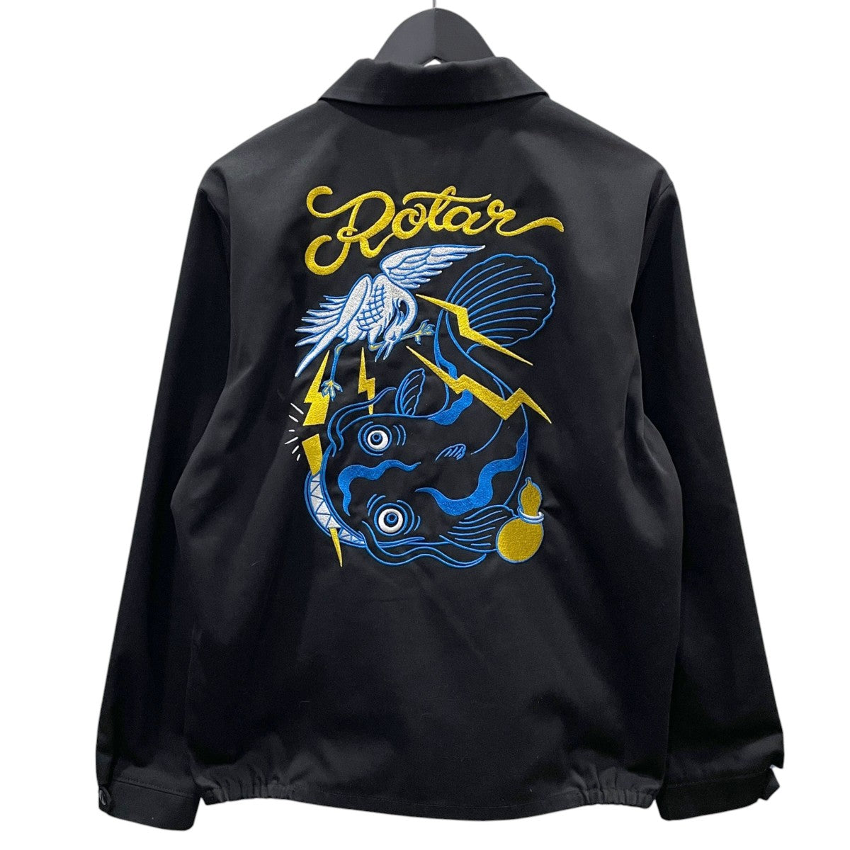 ROTAR ジップアップジャケット 「Catfish×Snowy heron」スカジャン 古着・中古-2枚目のアイテム画像