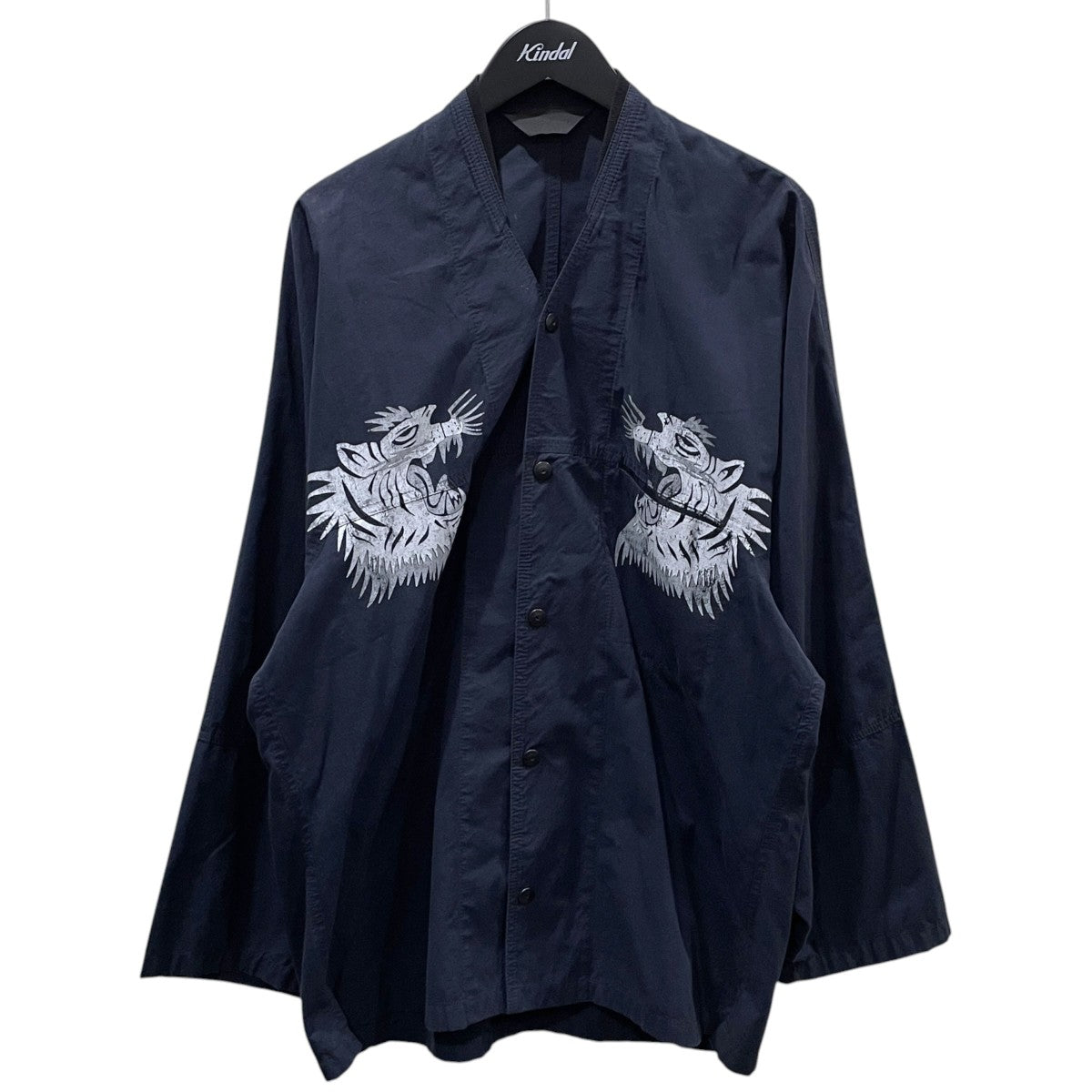 21SS タイガープリントノーカラーシャツ SUKAJAN TIGER SHIRT スカジャンタイガーシャツ ES12SH-04
