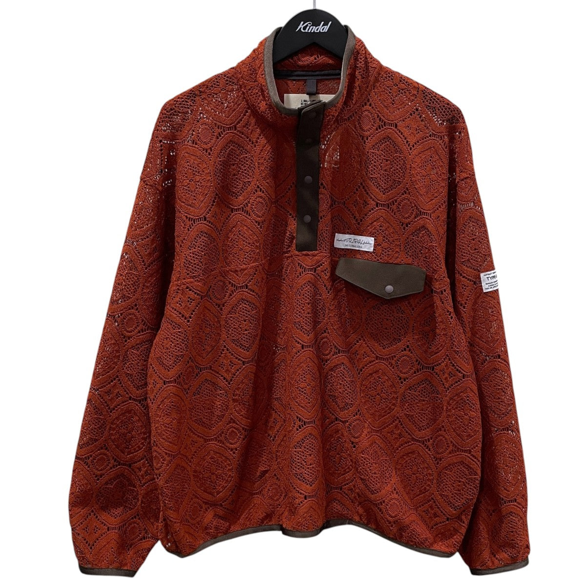 elephant TRIBAL fabrics 24AW レース編みニットポロシャツ Sensual Snap T - LACE センシュアル スナップT レース E03-ST24F 古着・中古-1枚目のアイテム画像