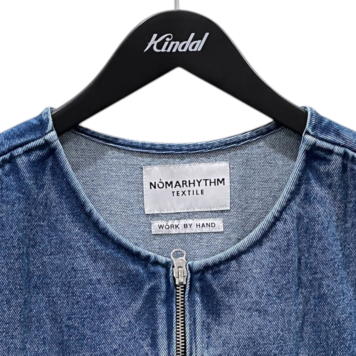 26SS ジップアップデニムベスト Trim Embroidery Denim Vest トリム エンブロイダリー デニムベスト N41-EMVE01