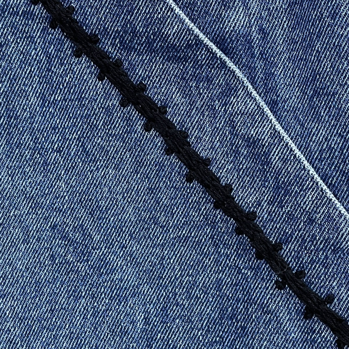 26SS ジップアップデニムベスト Trim Embroidery Denim Vest トリム エンブロイダリー デニムベスト N41-EMVE01