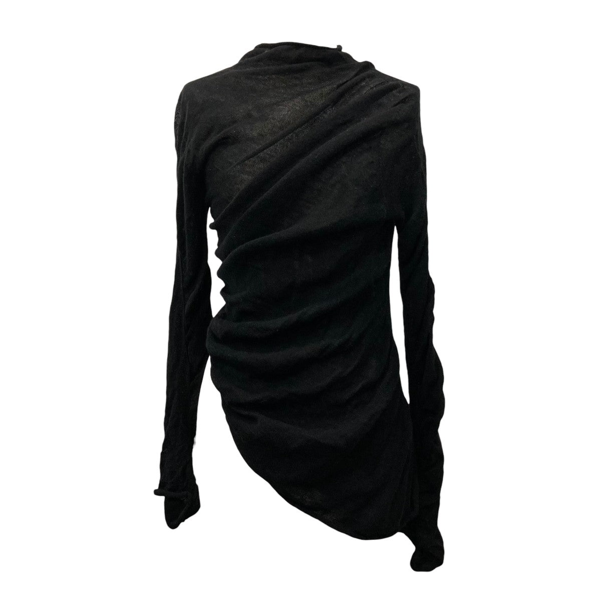 イッセイミヤケ 変形カットソー ストール付き 黒 M 綿100% 日本製 希少 ISSEY MIYAKE(イッセイミヤケ) 変形ウールニットIM43KN281 IM43KN281