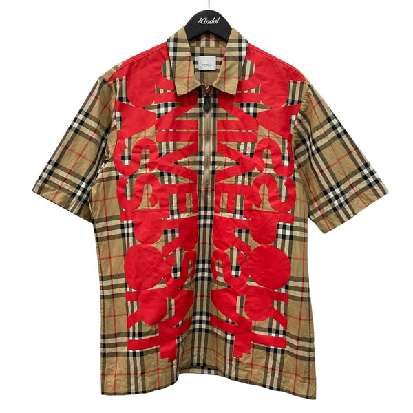 BURBERRY(バーバリー) 半袖シャツ8052446 8052446 レッド×ベージュ