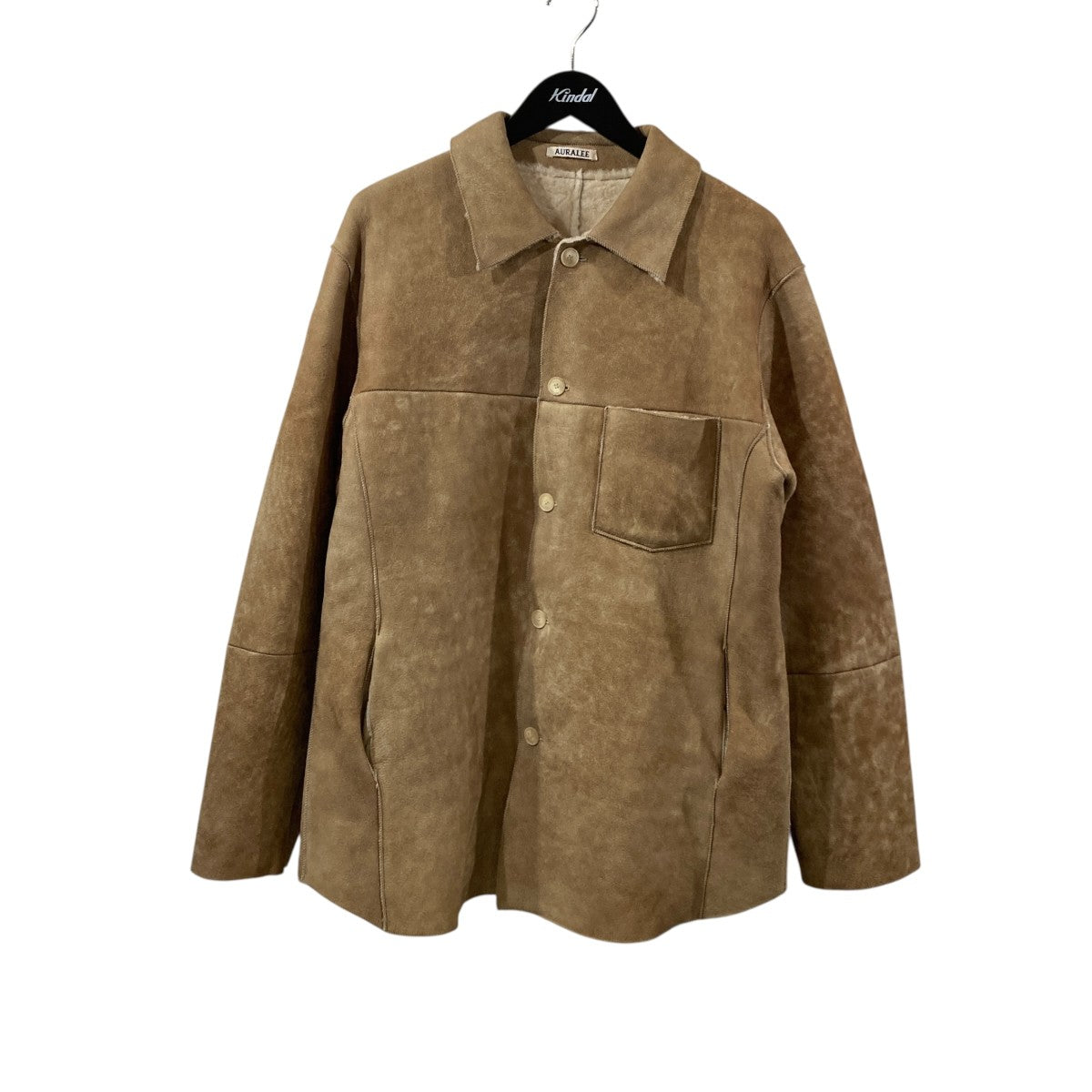 AURALEE MERINO MOUTON SHIRT BLOUSONレザーコートA25AB01SM 古着・中古-1枚目のアイテム画像