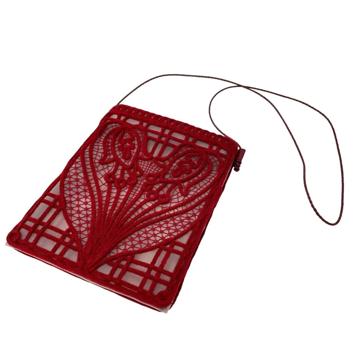 Cording Embroidery Pouch With Leather StrapショルダーバッグMM25FWAC322