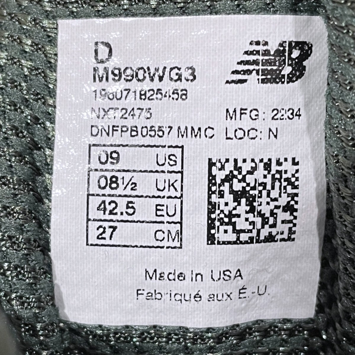 スニーカー 990v3 M990WG3 MADE IN USA