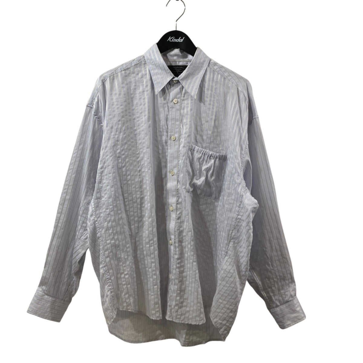 WRIST PATCH SLOUCH SHIRTストライプ長袖シャツRESH-030