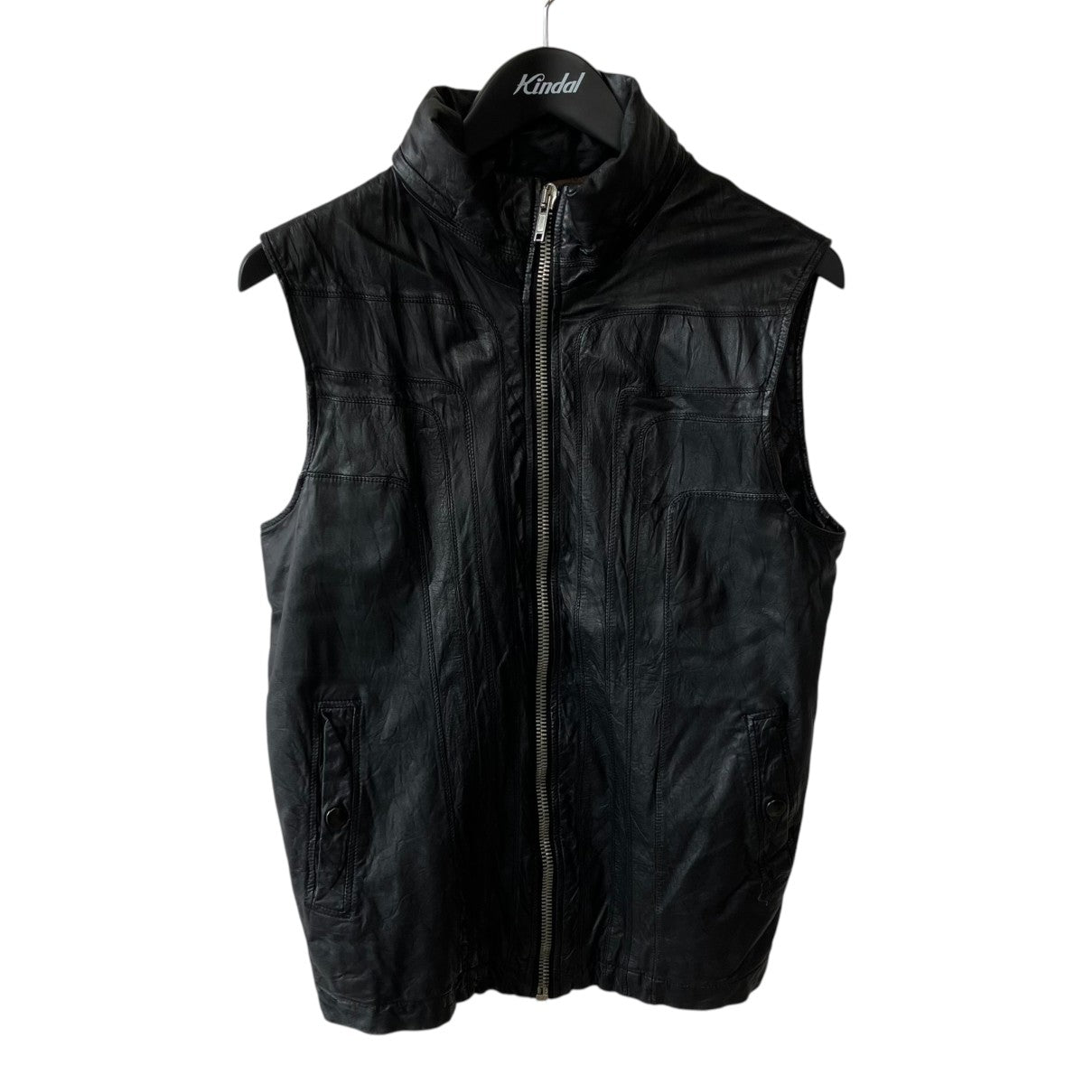 08SSCREATCH LEATHER VESTベストRU3774