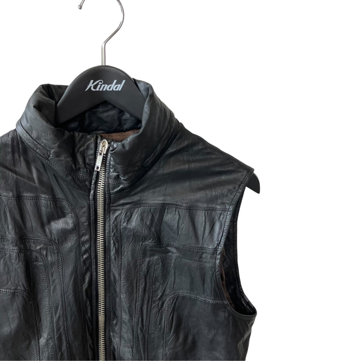 08SSCREATCH LEATHER VESTベストRU3774