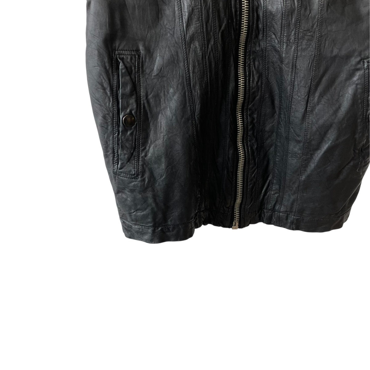 08SSCREATCH LEATHER VESTベストRU3774