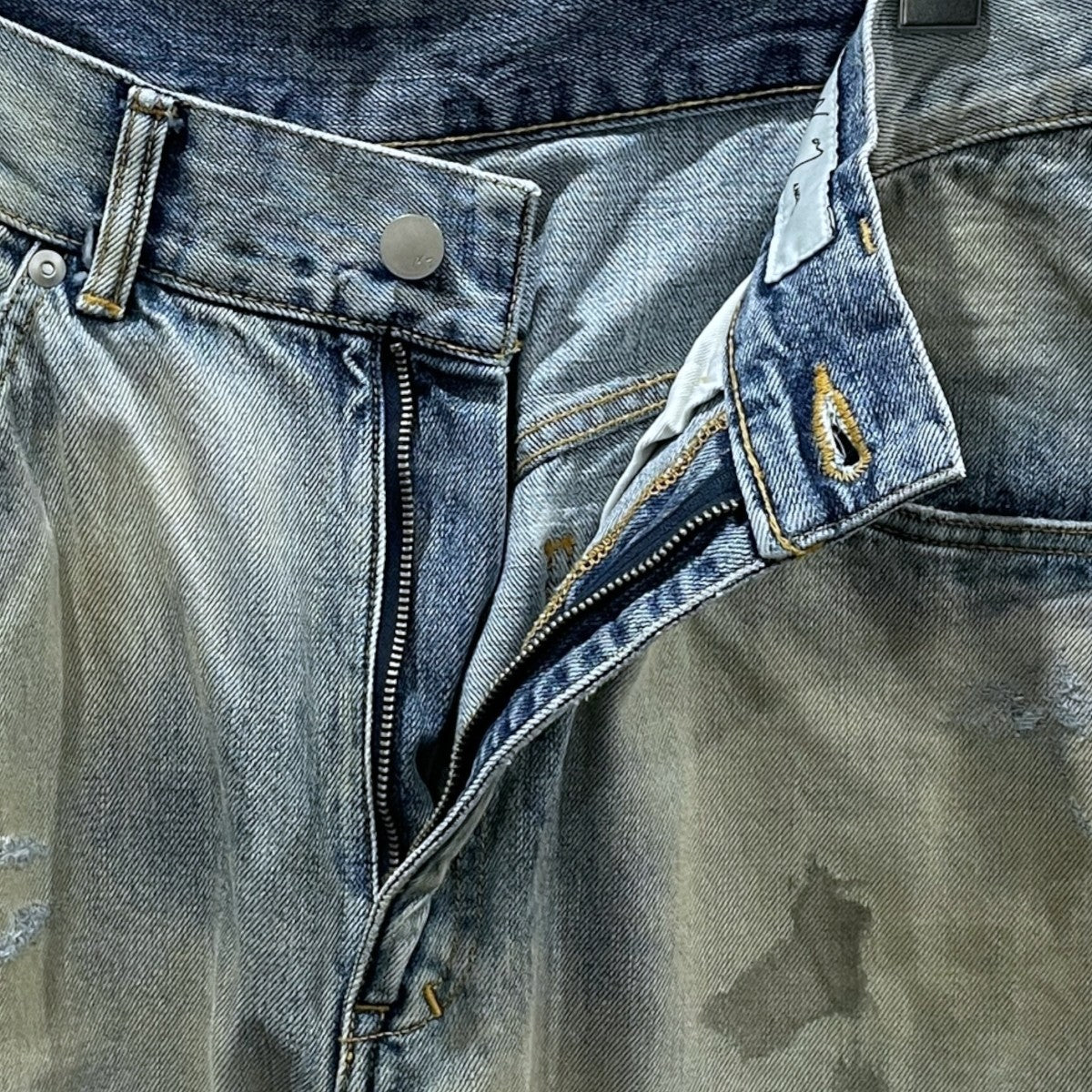 24AW 加工デニムパンツ P／TAPERED 5P DENIM PANTS ピー テーパード ファイブポケット デニムパンツ ANC-PT57-B