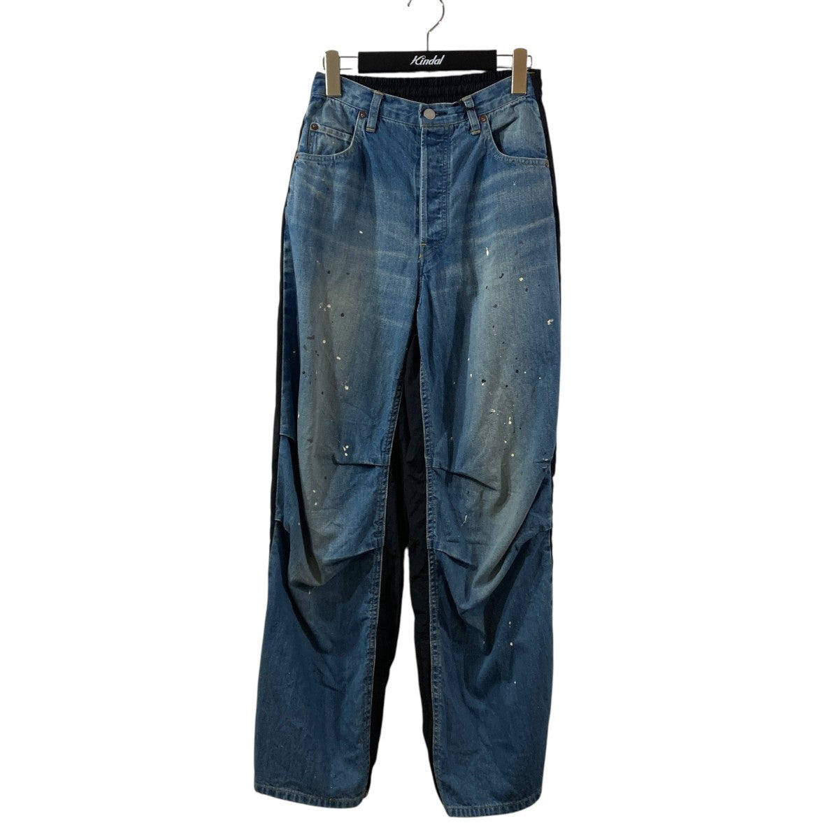 NYLON COMBINATION SPLASHED DENIM JEANSパンツST.937