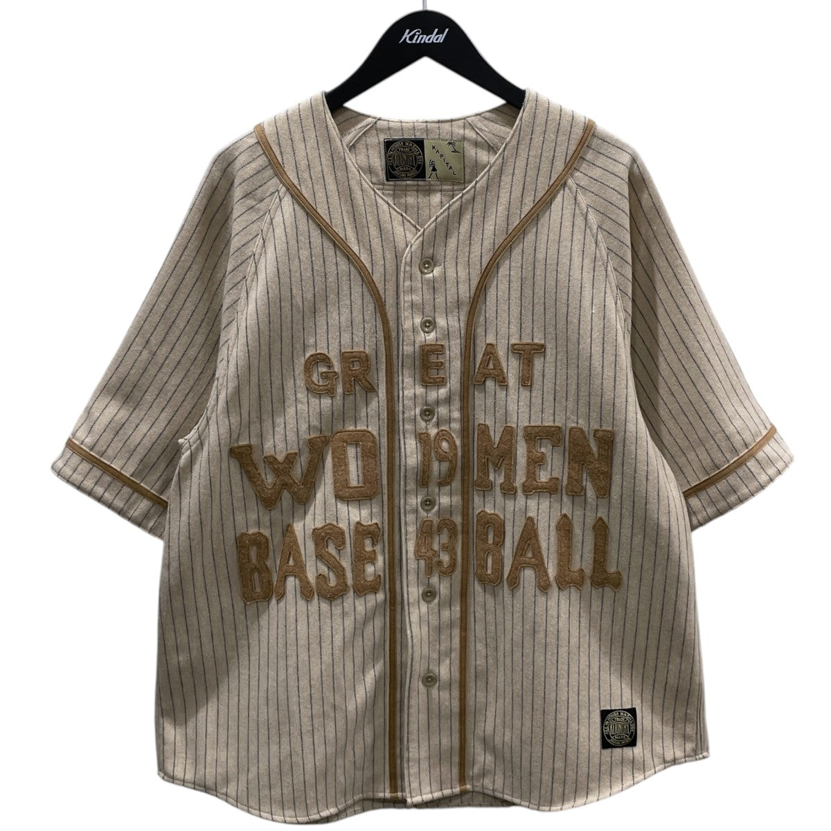 25AW ウールストライプ（細）GREAT WOMEN ベースボールシャツ Wool Stripe (Fine) GREAT WOMEN Baseball Shirt K2509SS047