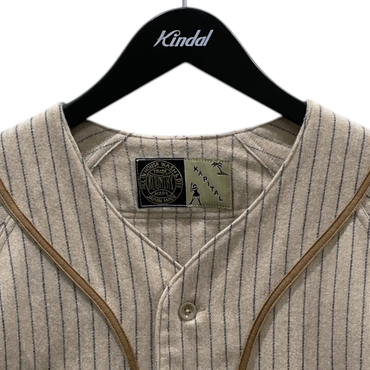 25AW ウールストライプ（細）GREAT WOMEN ベースボールシャツ Wool Stripe (Fine) GREAT WOMEN Baseball Shirt K2509SS047
