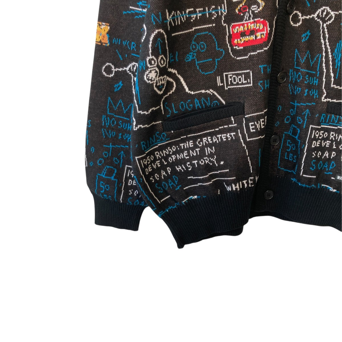 WACKO MARIA 26SSJEAN-MICHEL BASQUIAT CARDIGAN ( TYPE-1 )カーディガンBASQUIAT-WM-KN14 古着・中古-4枚目のアイテム画像