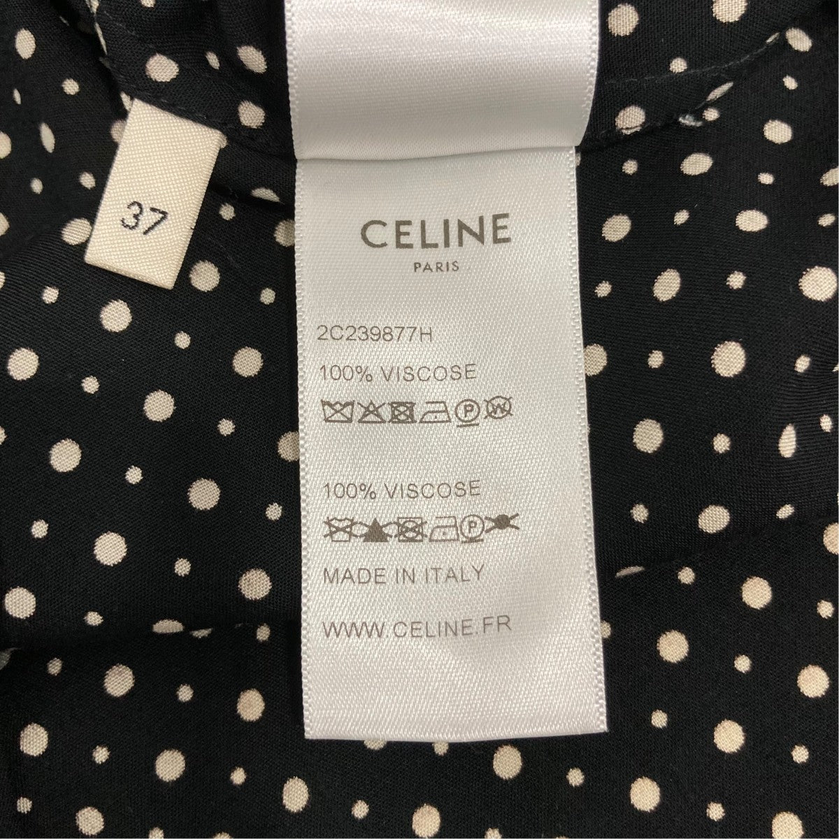 エディ期ポルカドットロングスリーブシャツ2C239877H