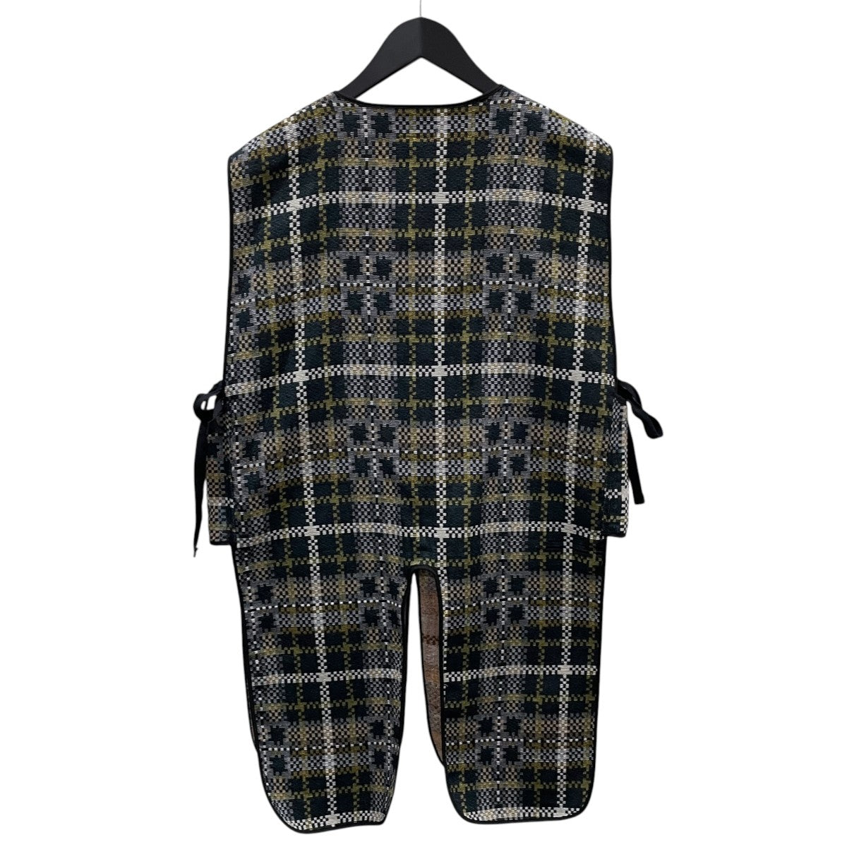 23AW チェック柄ベスト Liner Vest - Black／Tan Cotton Acrylic Old Plaid ライナーベスト - ブラック タン コットン アクリル オールド プレイド
