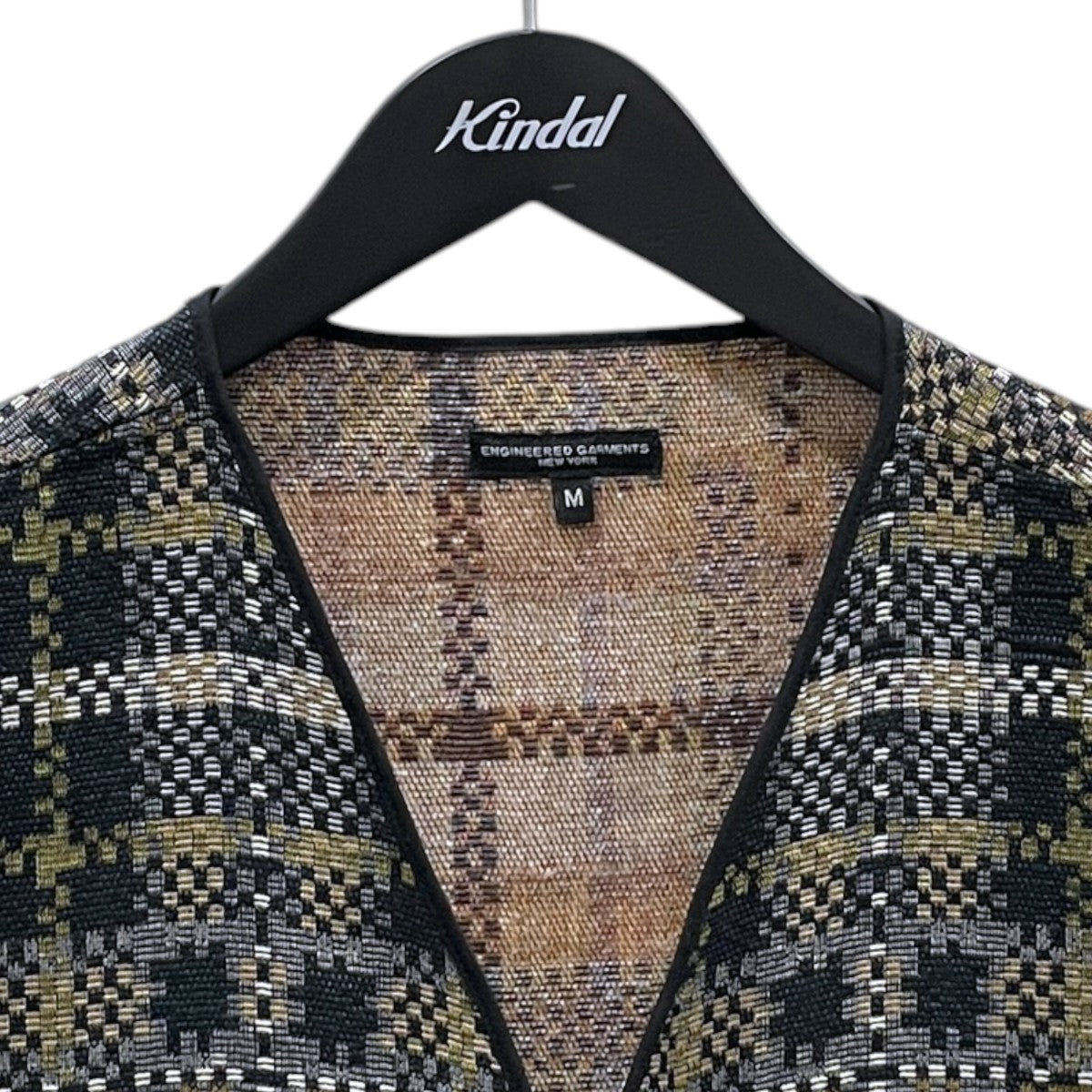 23AW チェック柄ベスト Liner Vest - Black／Tan Cotton Acrylic Old Plaid ライナーベスト - ブラック タン コットン アクリル オールド プレイド