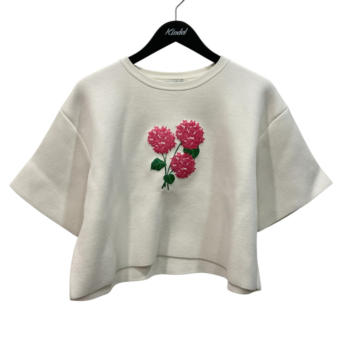 Cropped Flower Viscose Cotton Blend Sweater半袖スウェットS540Y14KCL