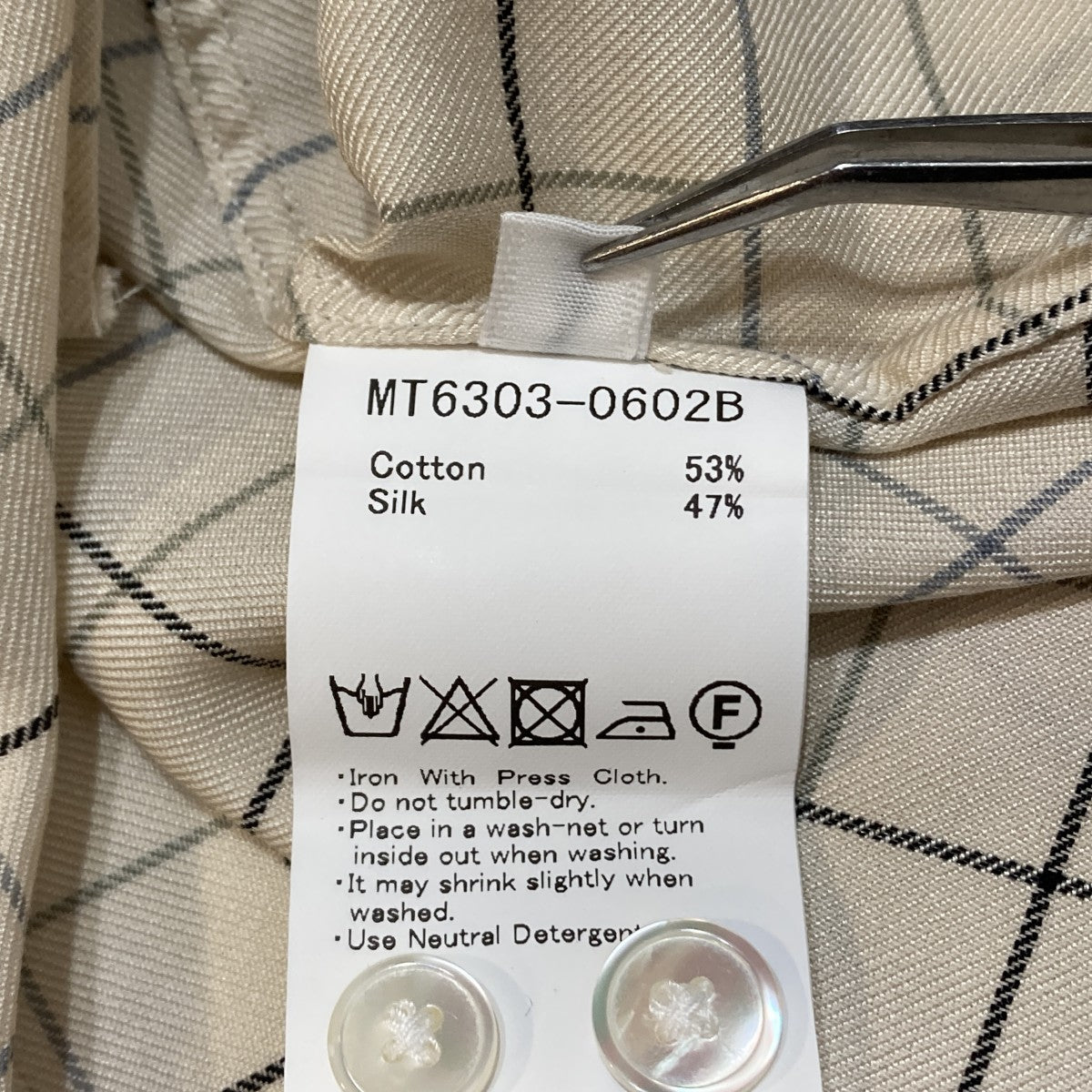 MAATEE＆SONS 26AWshort ponit shirts C S TATTERSALLチェック長袖シャツMT6303-0602B 古着・中古-6枚目のアイテム画像