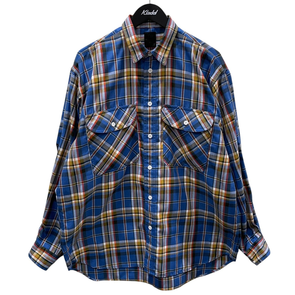 22AW チェック柄シャツ TECH ELBOW PATCH WORK SHIRTS FLANNEL PLAIDS テックエルボーパッチワークシャツフランネルプレイズ BE-83022W