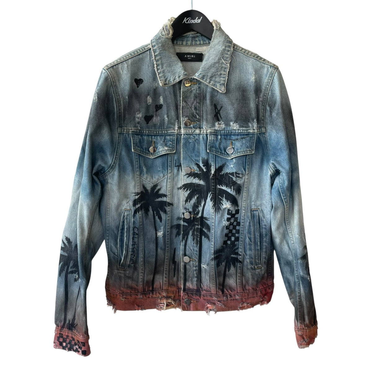 AMIRI ダメージ加工プリントデニムジャケット 古着・中古-1枚目のアイテム画像