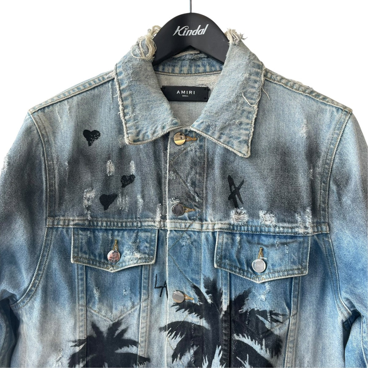 AMIRI ダメージ加工プリントデニムジャケット 古着・中古-3枚目のアイテム画像