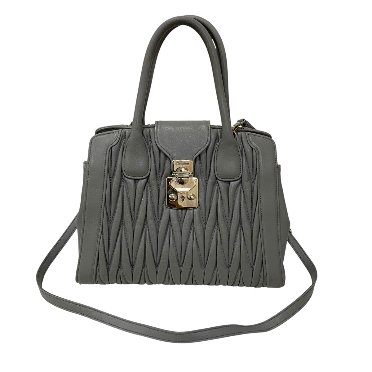 MIU MIU(ミュウミュウ) マテラッセ2WAYハンドバッグ53 53 グレー 