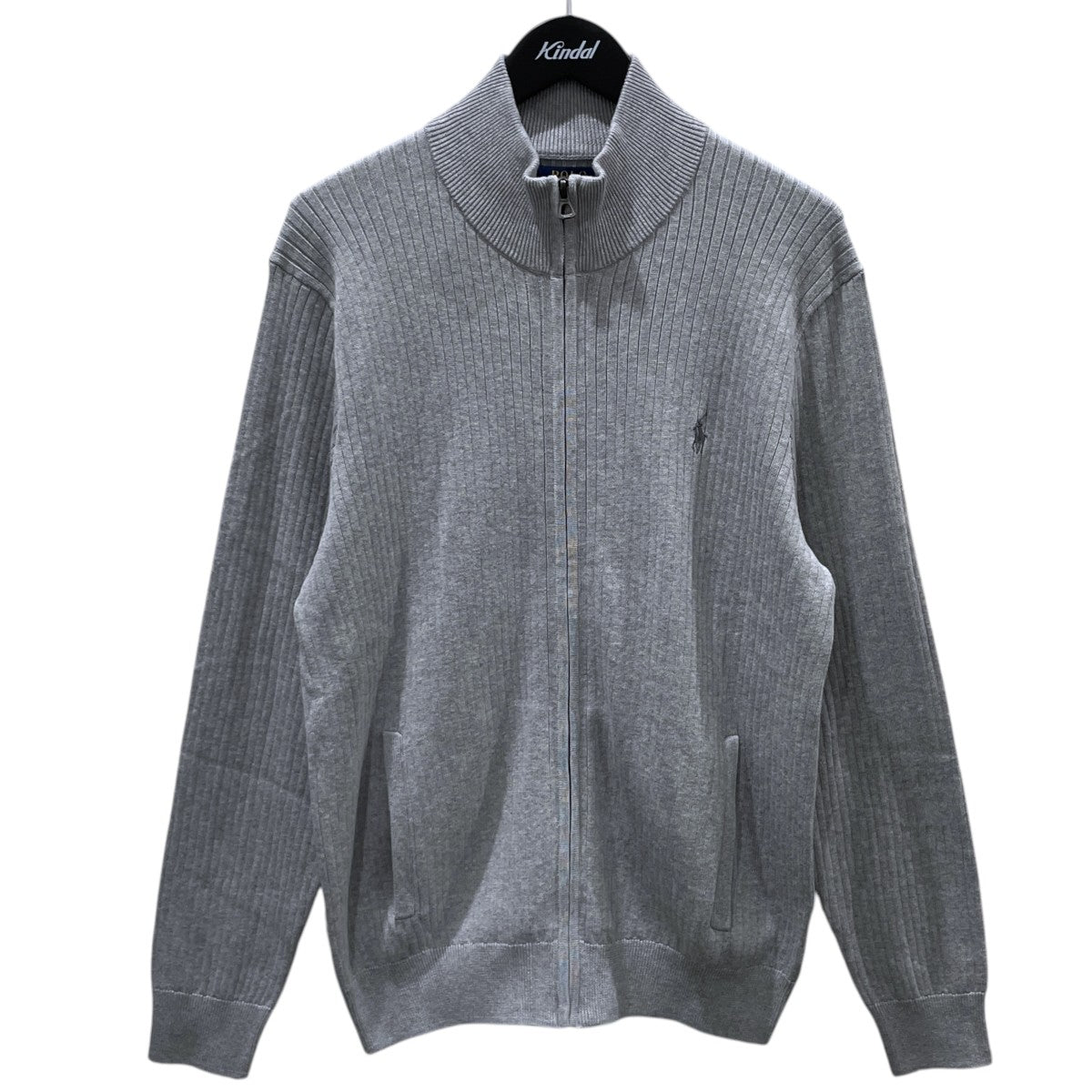 POLO RALPH LAUREN ジップアップニットカーディガン Rib-Knit Cotton Full-Zip Sweater リブニット コットン フルジップセーター MNPOSWE16822757 古着・中古-1枚目のアイテム画像