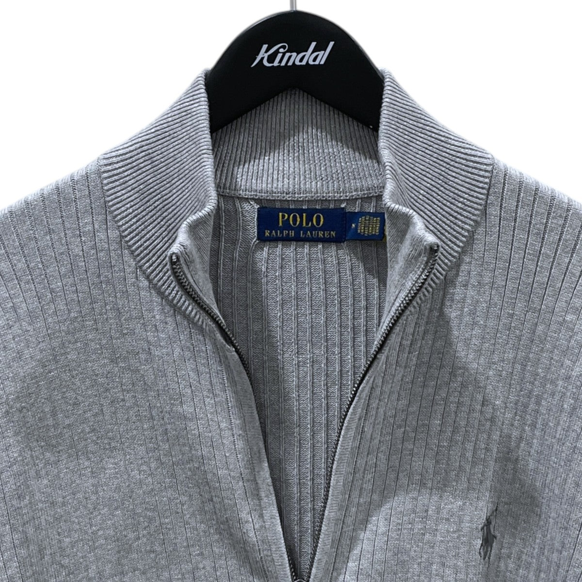 POLO RALPH LAUREN ジップアップニットカーディガン Rib-Knit Cotton Full-Zip Sweater リブニット コットン フルジップセーター MNPOSWE16822757 古着・中古-3枚目のアイテム画像