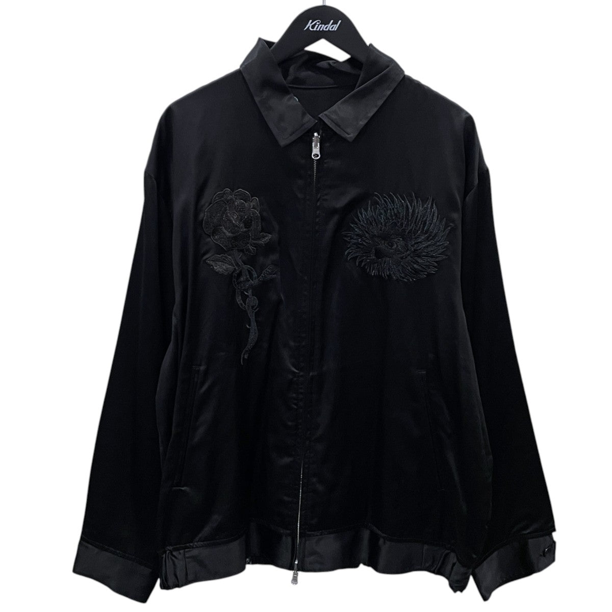 BRU NA BOINNE リバーシブルジップアップサテンジャケット CHICKEN HEART JUMPER チキンハートジャンパー 5548 古着・中古-1枚目のアイテム画像