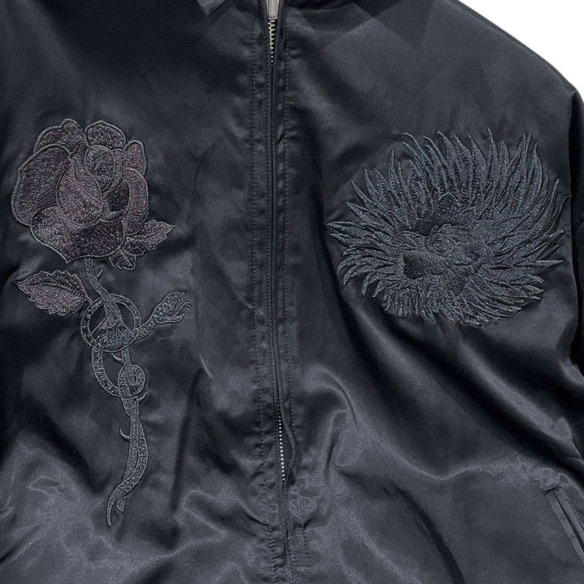 BRU NA BOINNE リバーシブルジップアップサテンジャケット CHICKEN HEART JUMPER チキンハートジャンパー 5548 古着・中古-8枚目のアイテム画像