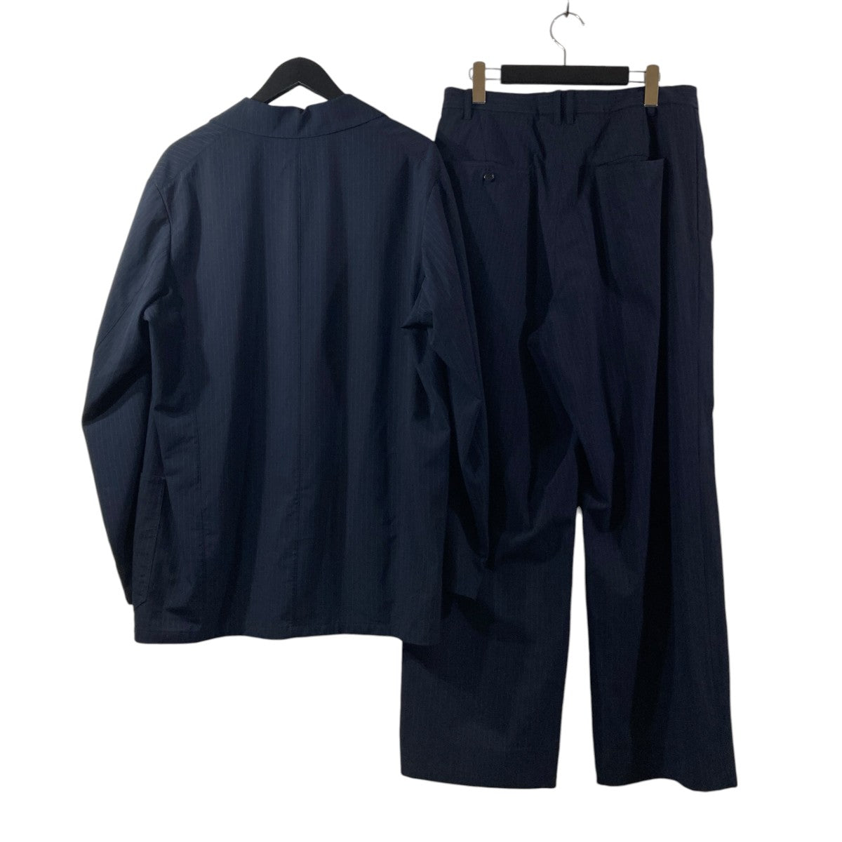 MANDO ポリエステルレーヨンピンストライプカバーオールストライプセットアップスーツ21194-006 古着・中古-2枚目のアイテム画像