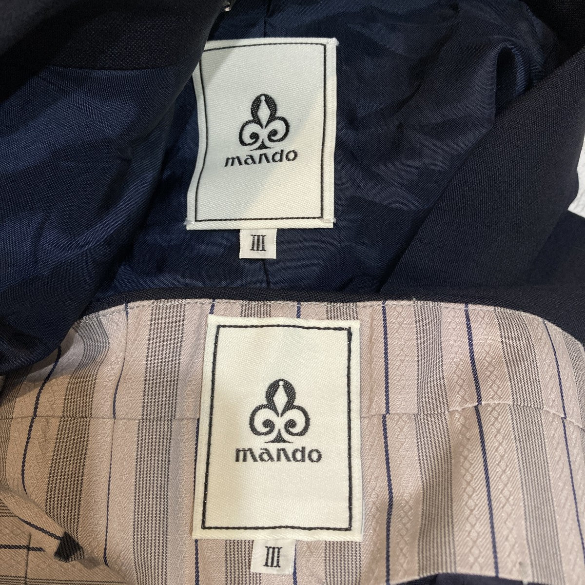 MANDO ウールモヘヤ4Bダブルジャケットセットアップスーツ24193-003 古着・中古-9枚目のアイテム画像