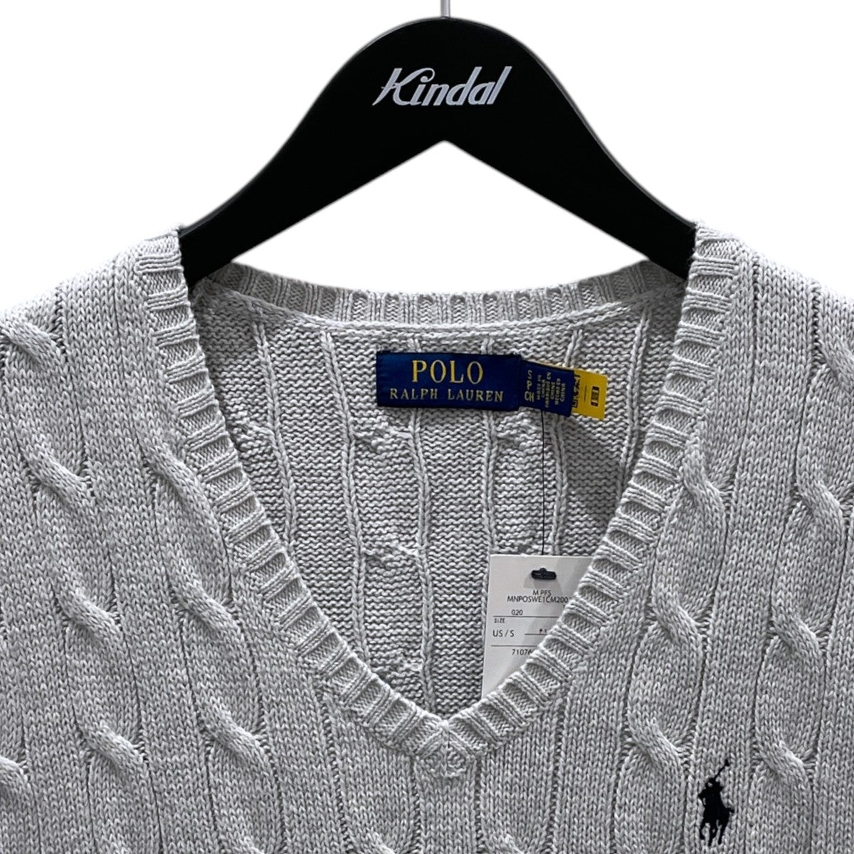POLO RALPH LAUREN ポニー刺繍ケーブルニットベスト Cable-Knit Cotton Sweater Vest ケーブルニットコットンセーターベスト MNPOSWE1CM20011 古着・中古-3枚目のアイテム画像