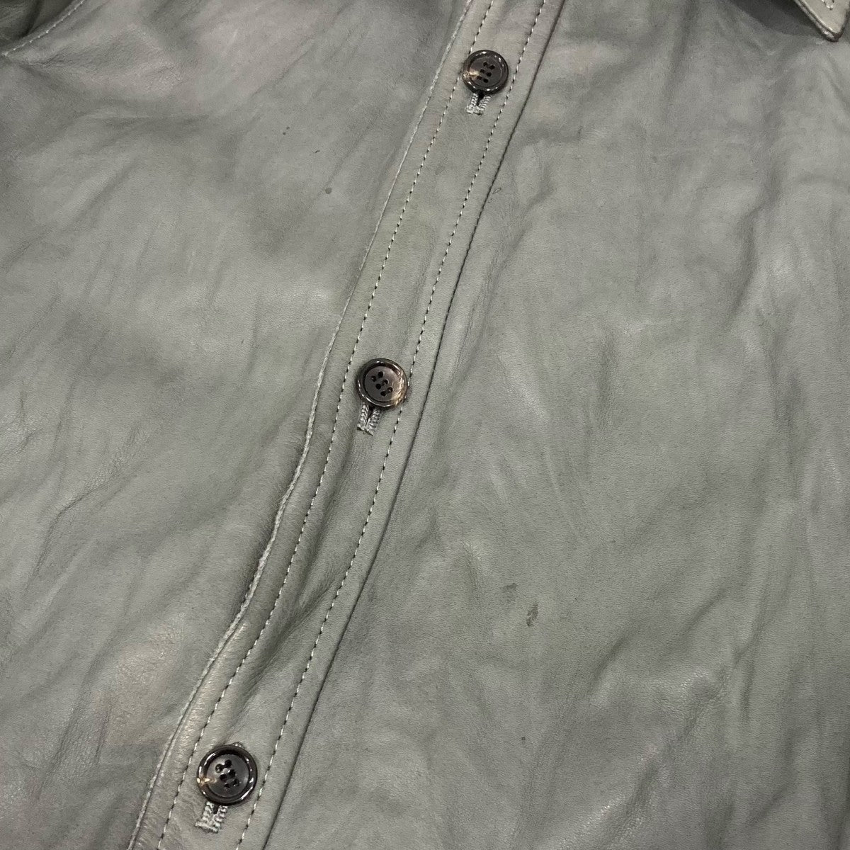 ウォッシャブル シワ加工 ウィンクルレザーシャツSO90