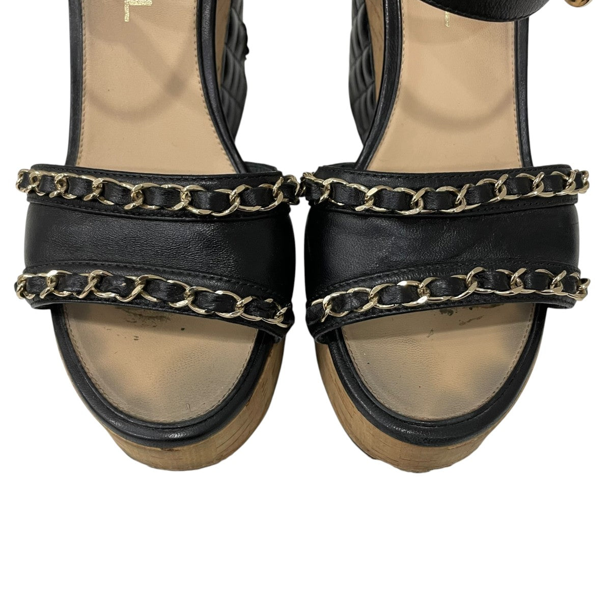 CHANEL ココマーク チェーンウェッジソールサンダル 古着・中古-3枚目のアイテム画像