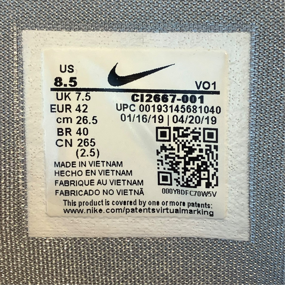 NIKE PG 3 NASAスニーカーCI2667-001 古着・中古-6枚目のアイテム画像