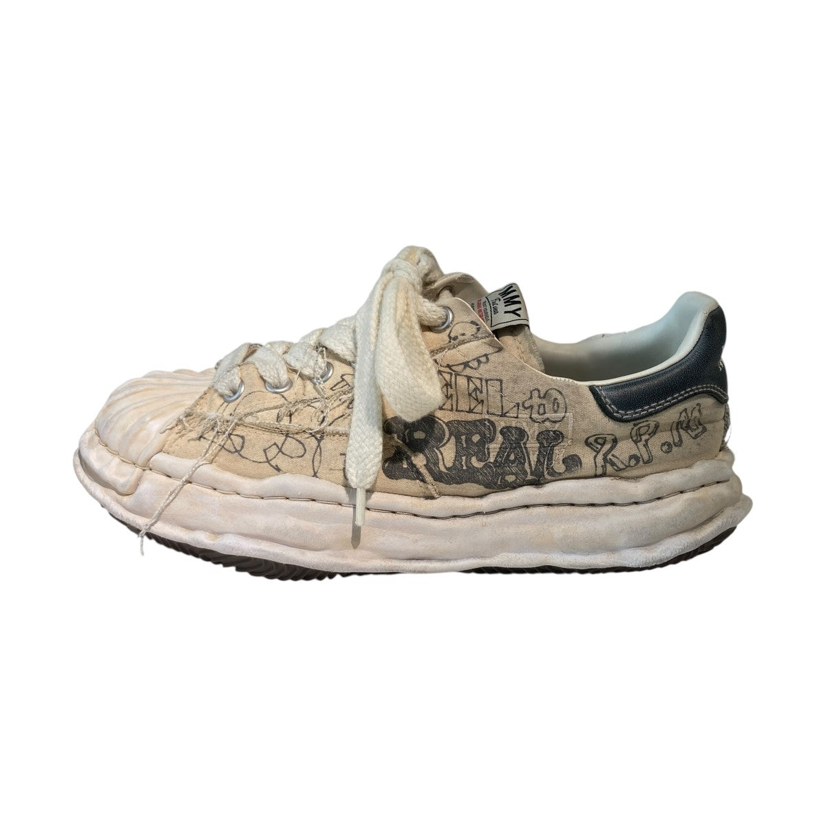 MIHARA YASUHIRO BLAKEY graffiti printed LowスニーカーA16FW730 古着・中古-2枚目のアイテム画像