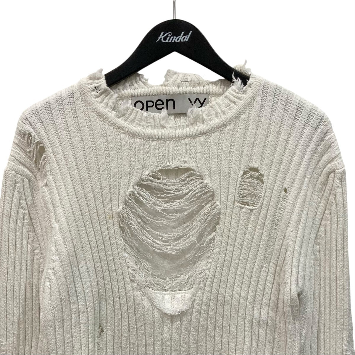 OPEN YY ダメージハートセータークルーネックニットYY241KT004 古着・中古-2枚目のアイテム画像