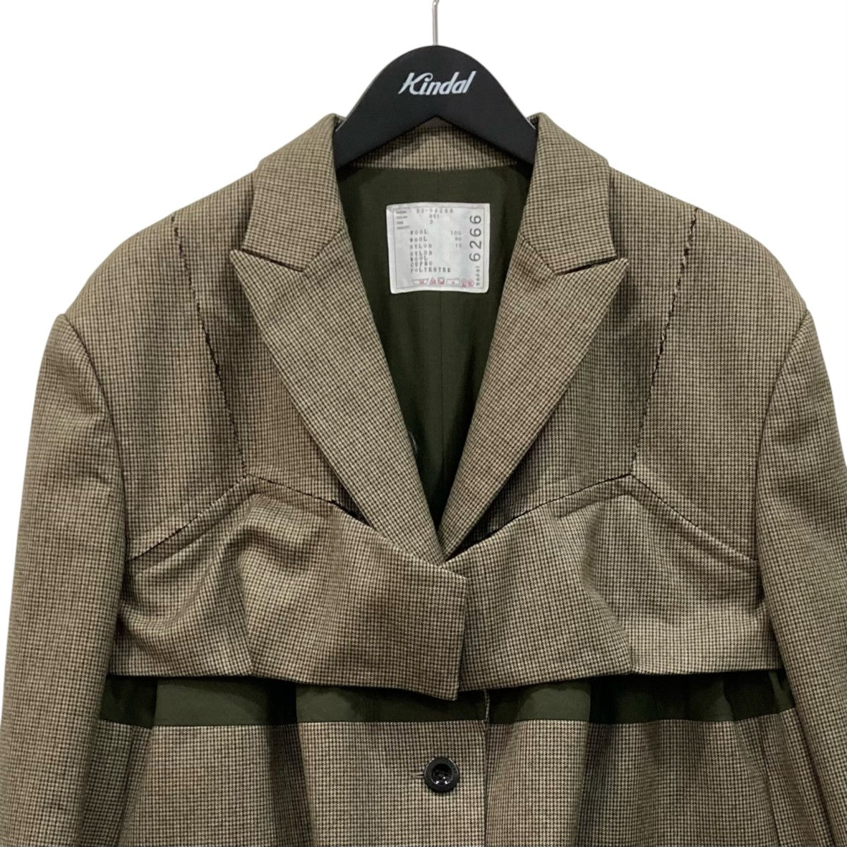 sacai Check Bonding Jacketボンディングジャケット22-06266 古着・中古-2枚目のアイテム画像