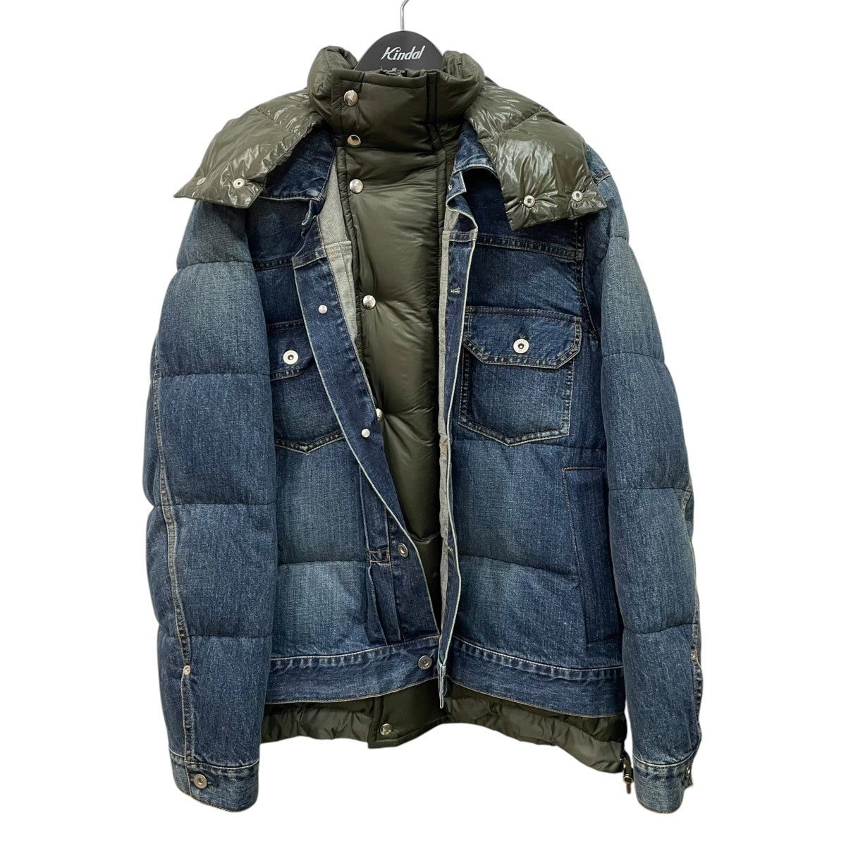 sacai Denim Layered Padded Down Jacketダウンジャケット19-02113M 古着・中古-1枚目のアイテム画像