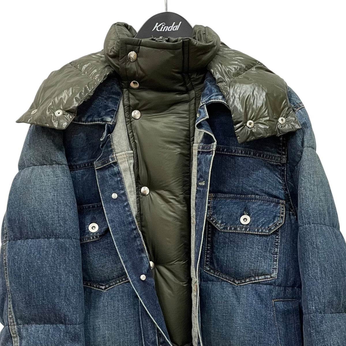 sacai Denim Layered Padded Down Jacketダウンジャケット19-02113M 古着・中古-2枚目のアイテム画像