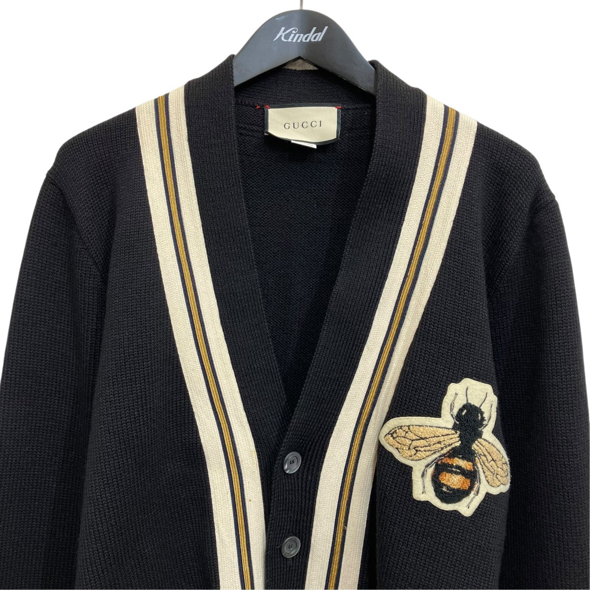 GUCCI(グッチ) Beeニットカーディガン456883 456883 ホワイト×ブラック