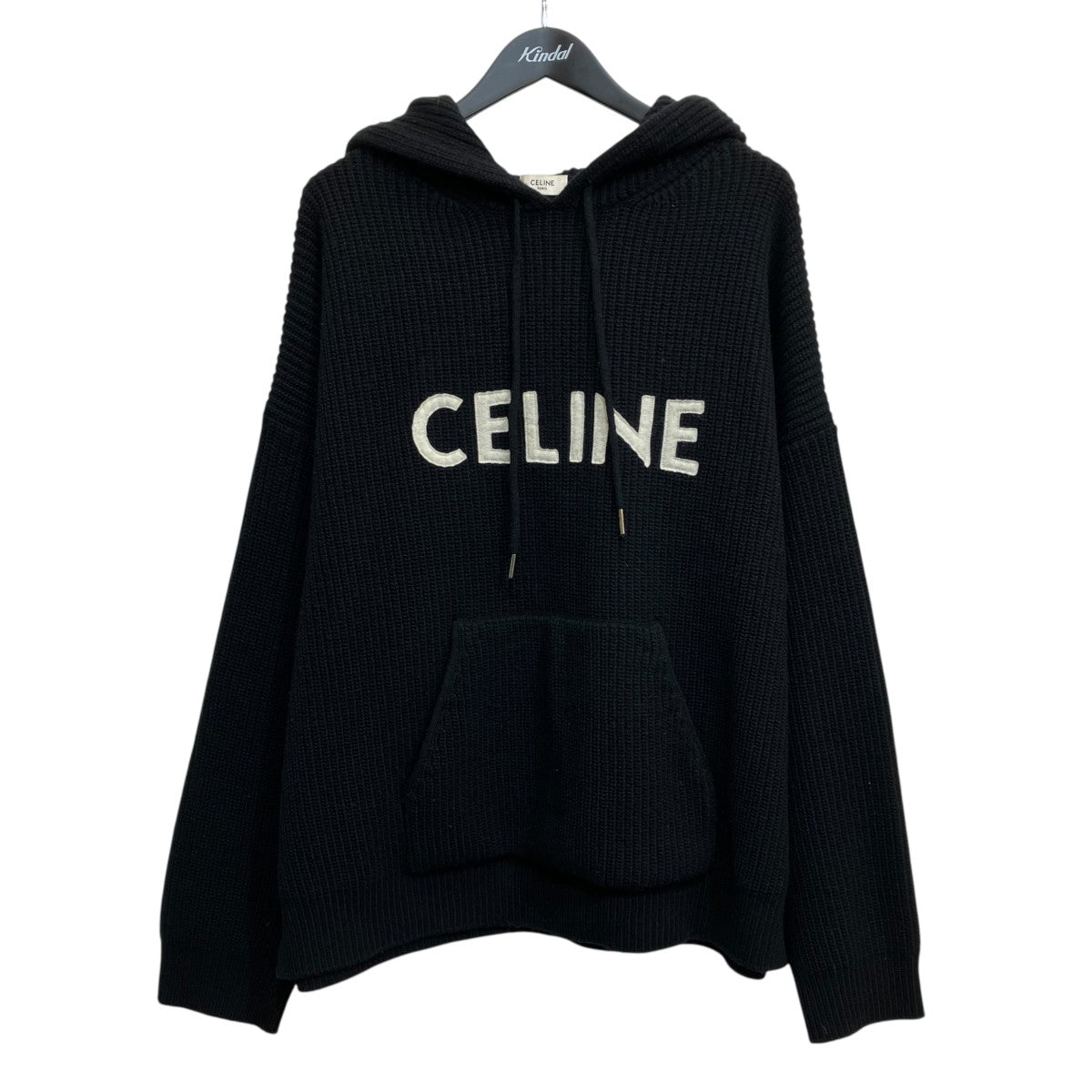 CELINE HOODED SWEATER IN RIBBED WOOLニットパーカー2A85W423P 古着・中古-1枚目のアイテム画像