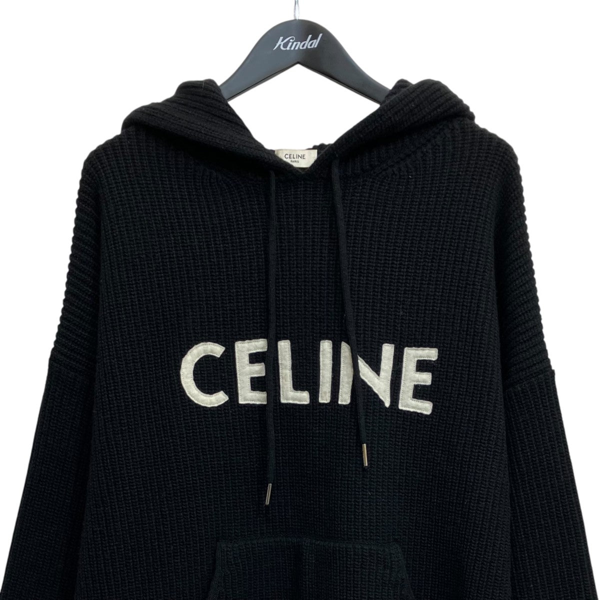 CELINE HOODED SWEATER IN RIBBED WOOLニットパーカー2A85W423P 古着・中古-2枚目のアイテム画像