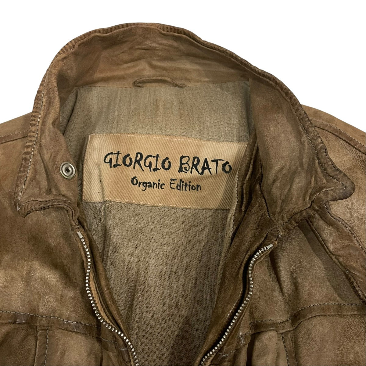GIORGIO BRATO(ジョルジオブラット) レザージャケット ブラウン サイズ